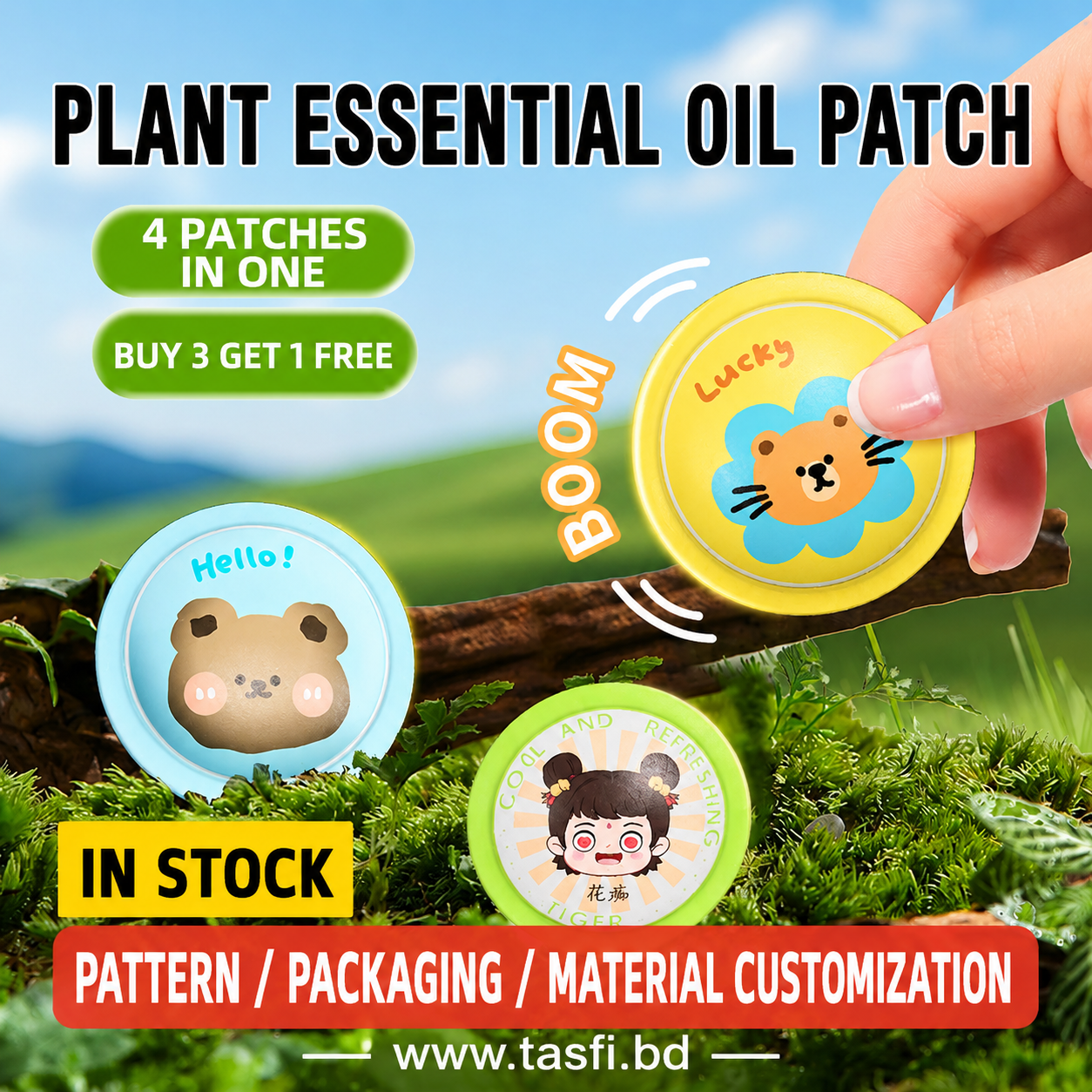AromaBurst Natural Herbal Essential Oil Mosquito & Refreshing Patch